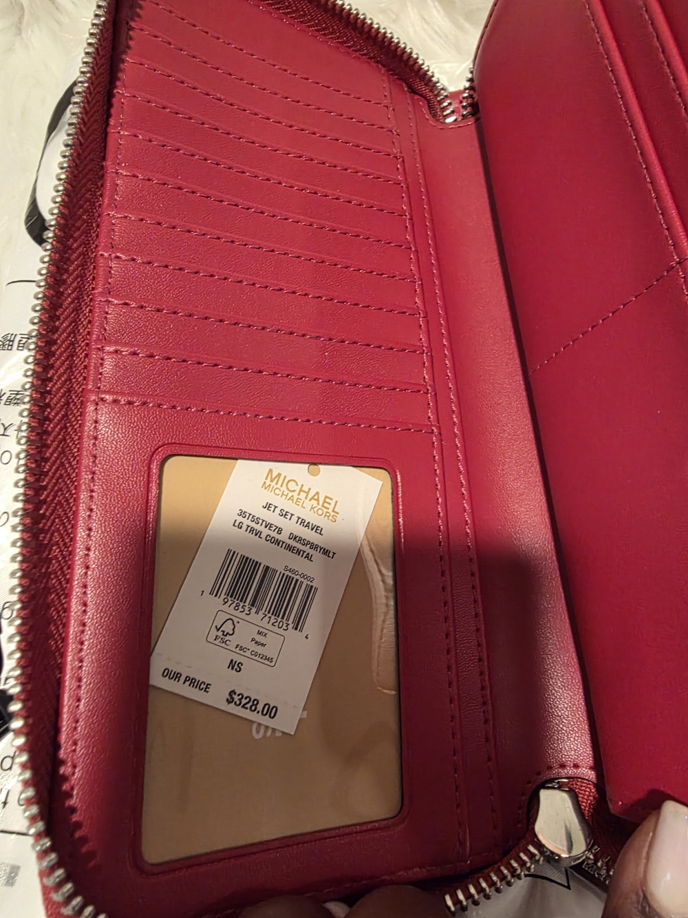 Michael Michael Kors Avril Large Raspberry Satchel Bag & Matching Wallet NWT - Picture 17 of 17
